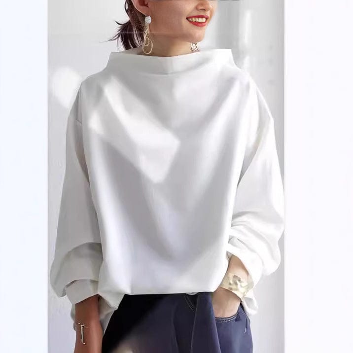Elly | Hochkragen Weiches Stricktop für Damen mit langen Ärmeln