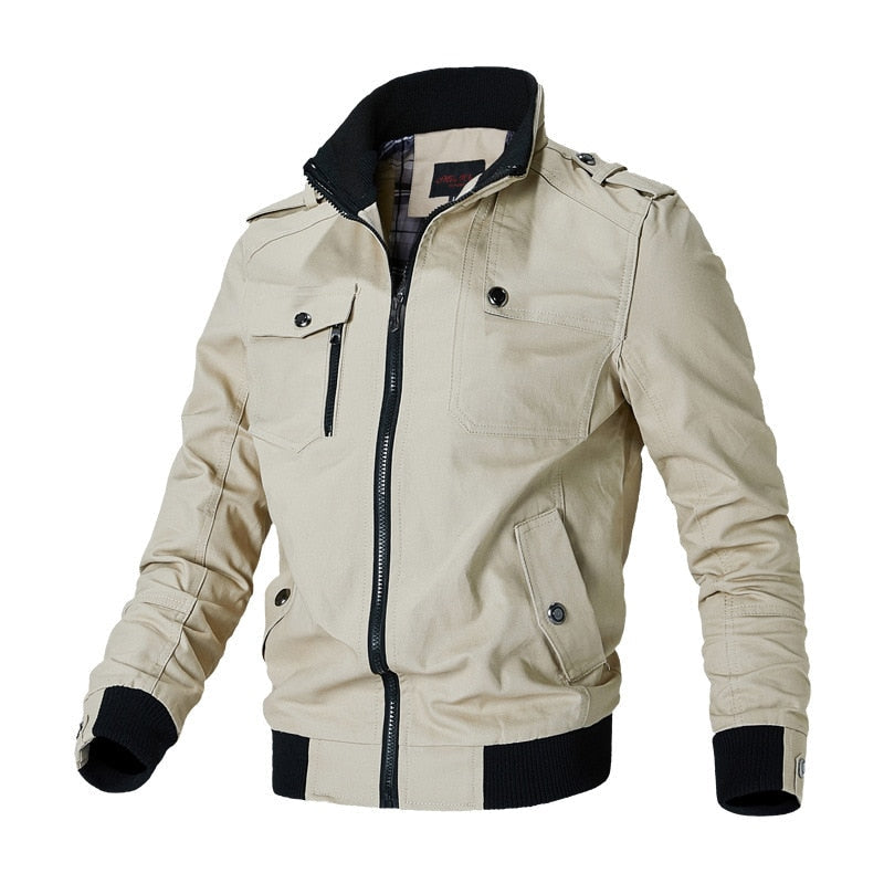 Gustav | Bomberjacke für Herren mit Stehkragen und langen Ärmeln