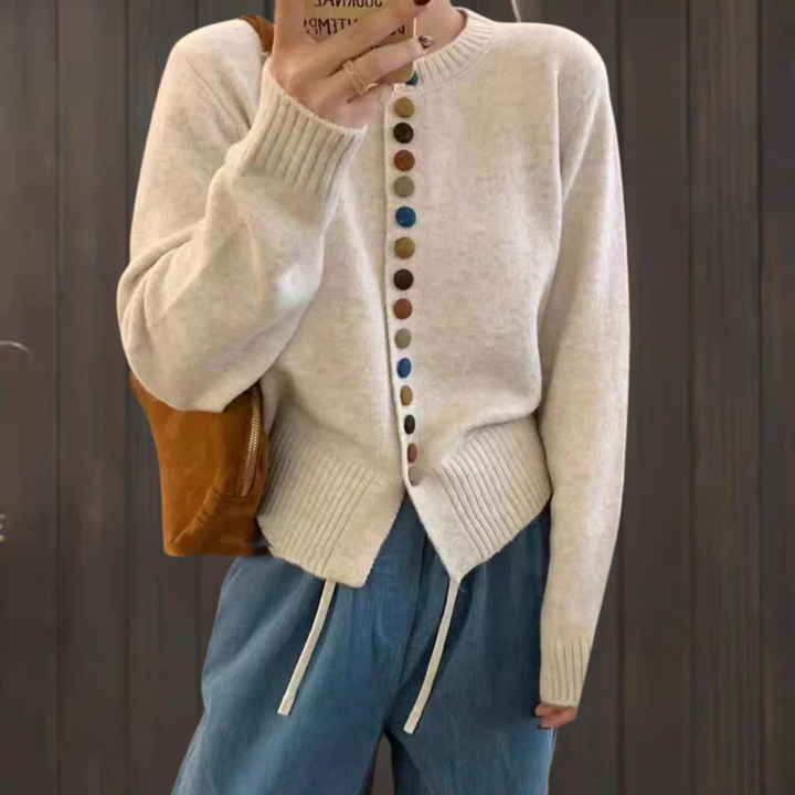 Der Celestine | Cardigan für Damen mit Rundhalsausschnitt und langen Ärmeln