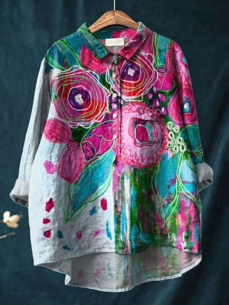 Hippie | Friedenskunst T-Shirt mit langen Ärmeln
