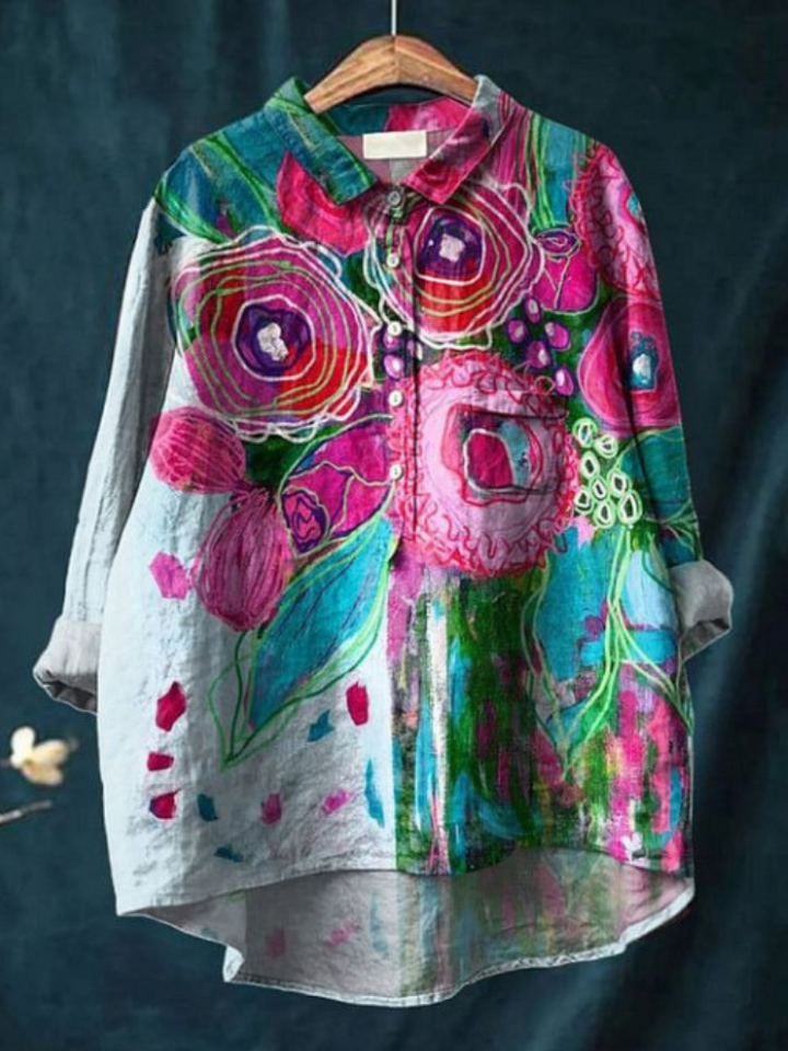 Hippie | Friedenskunst T-Shirt mit langen Ärmeln