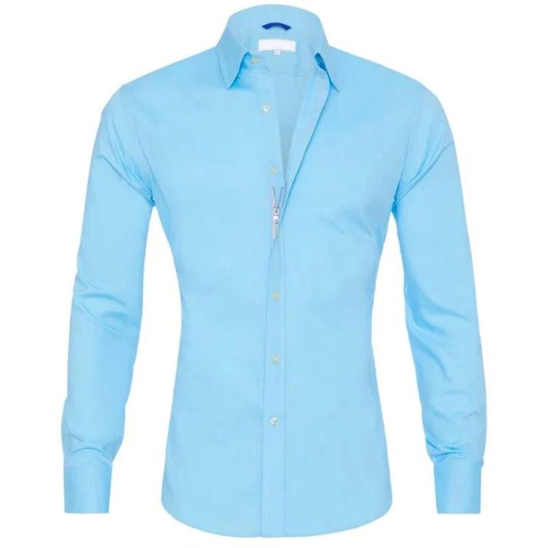 Gabriele | Knitterfreies Zip Up Hemd für Herren mit kurzen Ärmeln