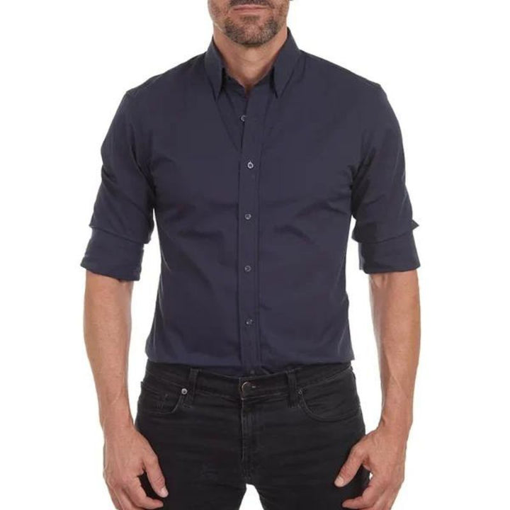 Gabriele | Knitterfreies Zip Up Hemd für Herren mit kurzen Ärmeln