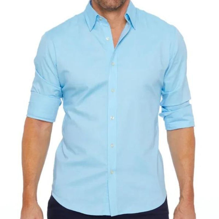 Gabriele | Knitterfreies Zip Up Hemd für Herren mit kurzen Ärmeln