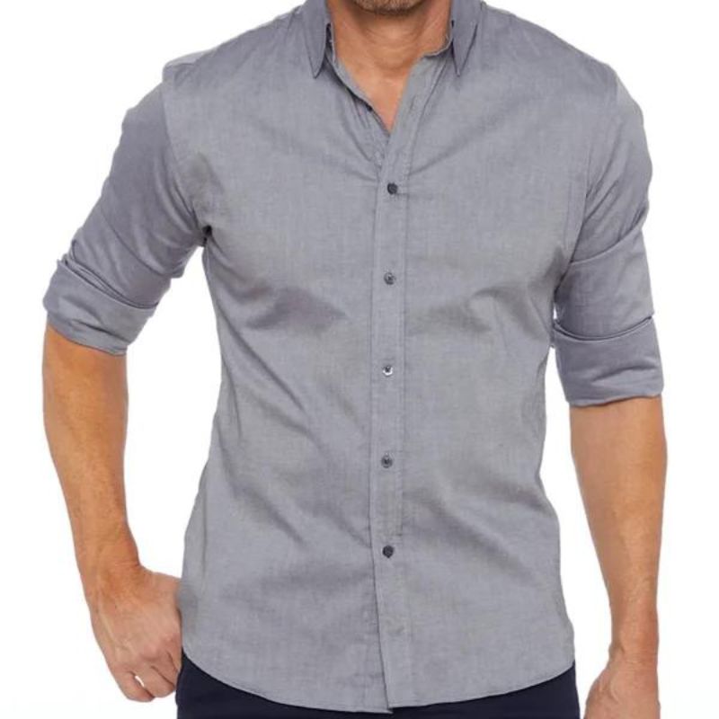 Gabriele | Knitterfreies Zip Up Hemd für Herren mit kurzen Ärmeln
