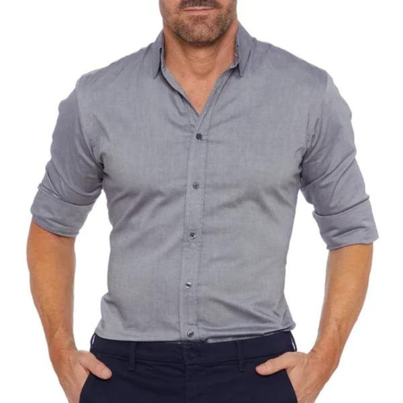 Gabriele | Knitterfreies Zip Up Hemd für Herren mit kurzen Ärmeln