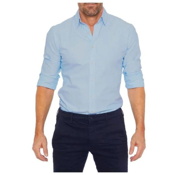 Gabriele | Knitterfreies Zip Up Hemd für Herren mit kurzen Ärmeln