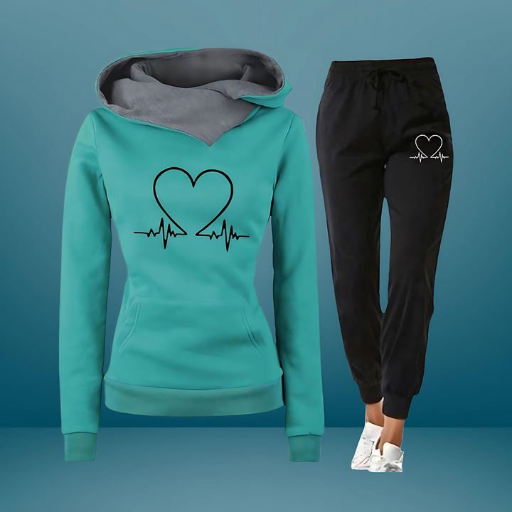 Heartbeat | Trainingsanzug für Damen mit Kapuze und langen Ärmeln