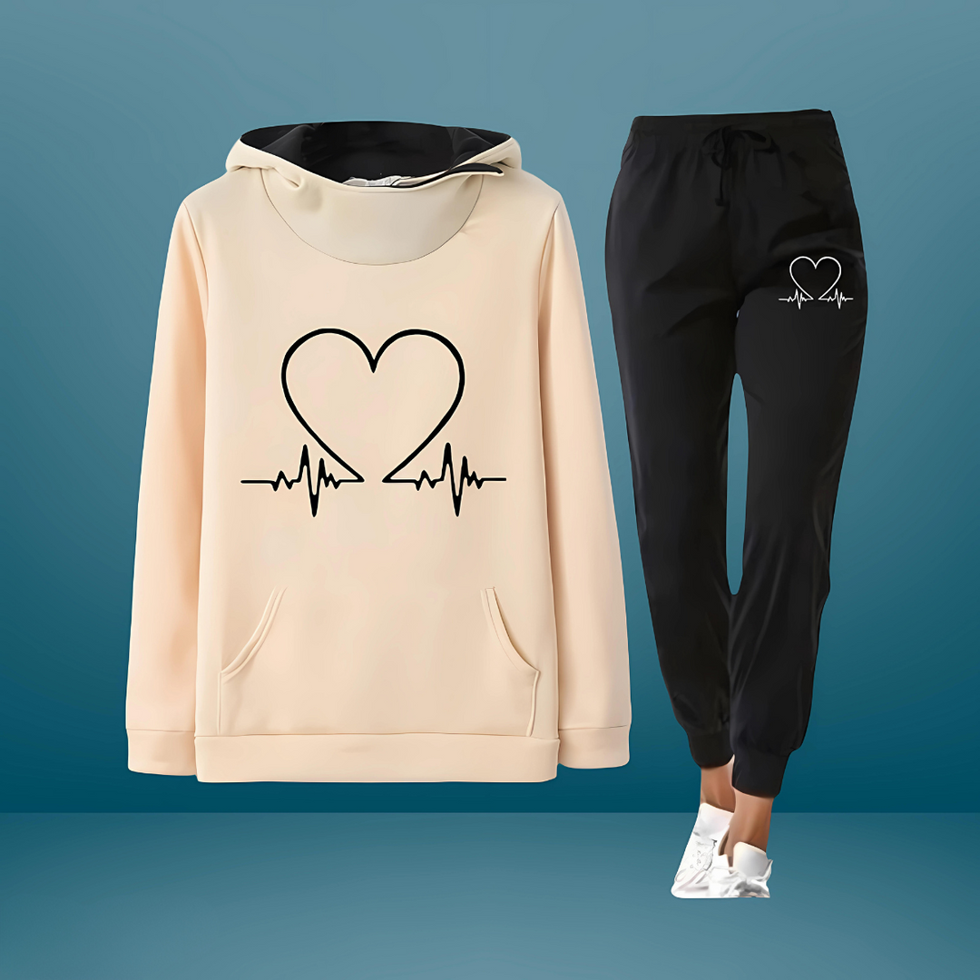 Heartbeat | Trainingsanzug für Damen mit Kapuze und langen Ärmeln