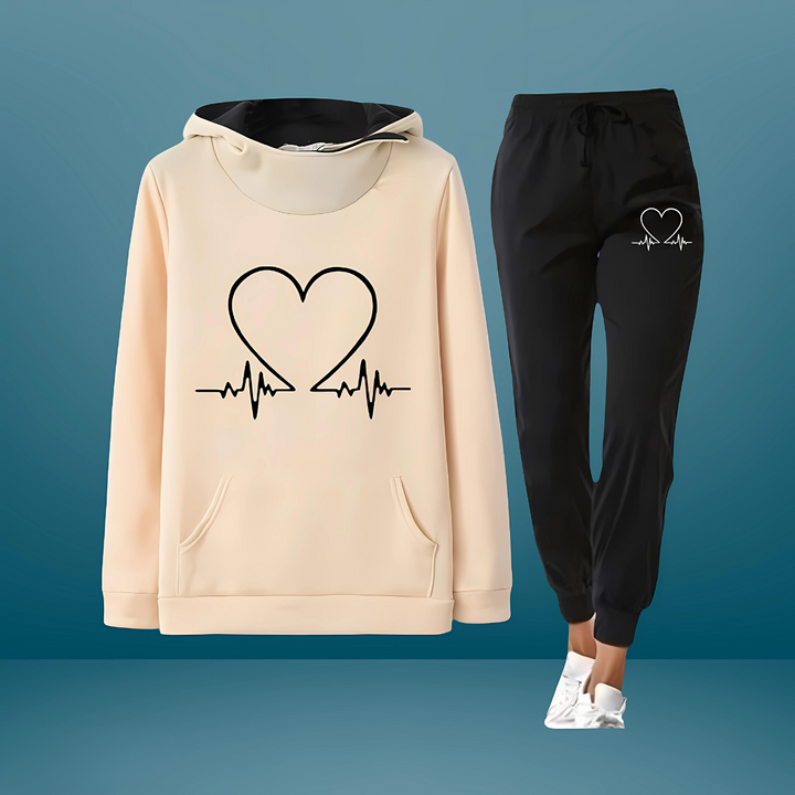 Heartbeat | Trainingsanzug für Damen mit Kapuze und langen Ärmeln