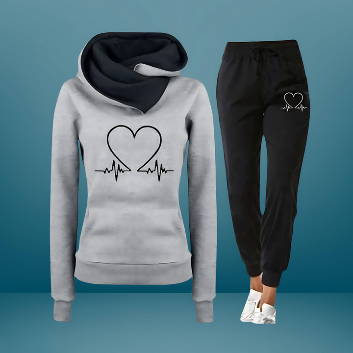 Heartbeat | Trainingsanzug für Damen mit Kapuze und langen Ärmeln