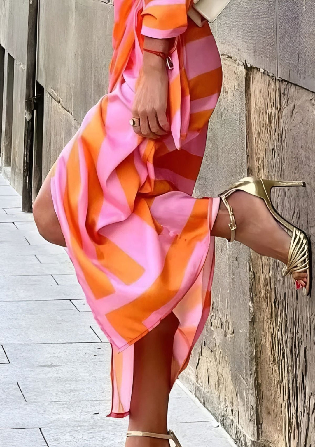 Amalia | Zeitloses bedrucktes Wickelkleid für Damen mit V-Ausschnitt