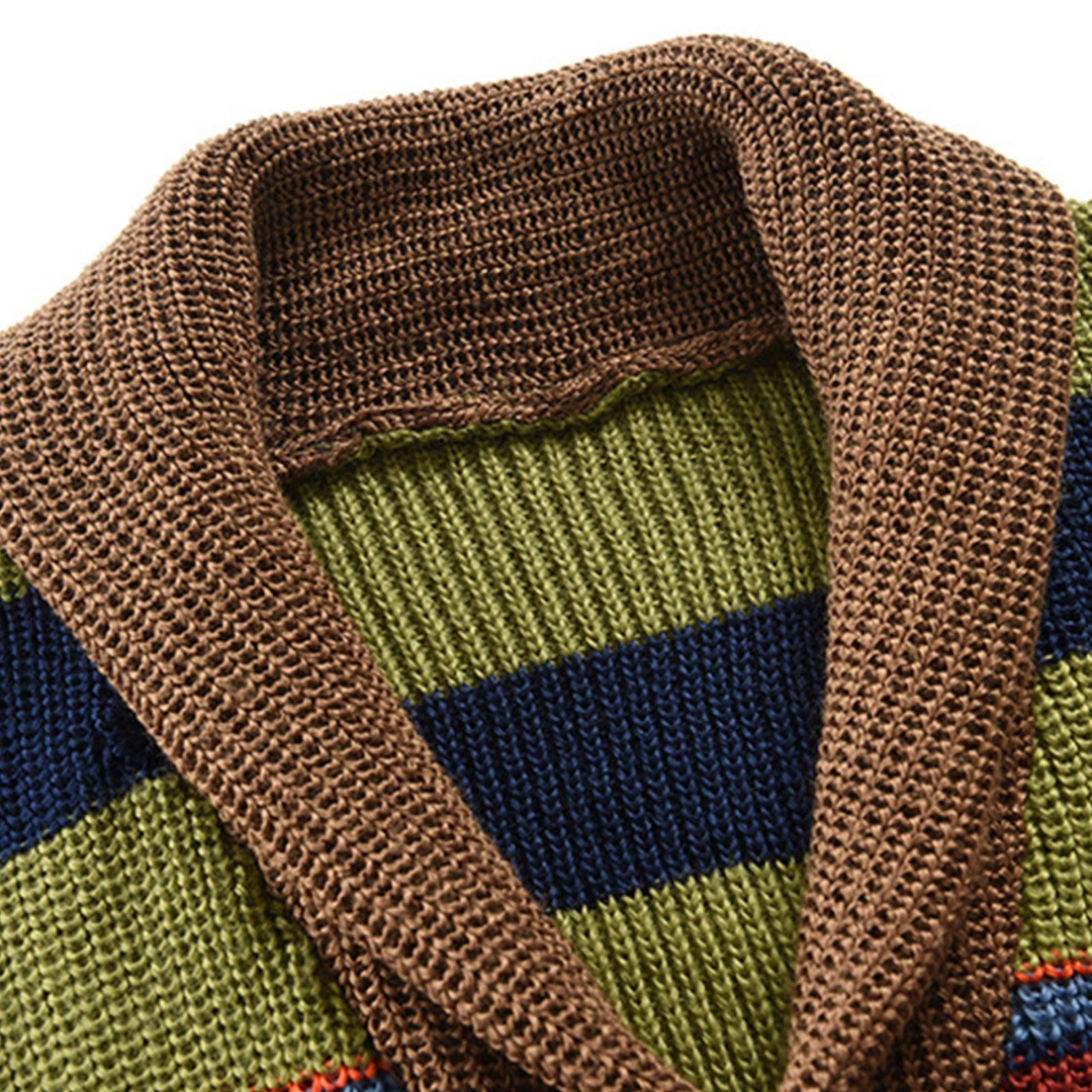 Mason | Gestreifter Herren-Cardigan mit Knöpfen
