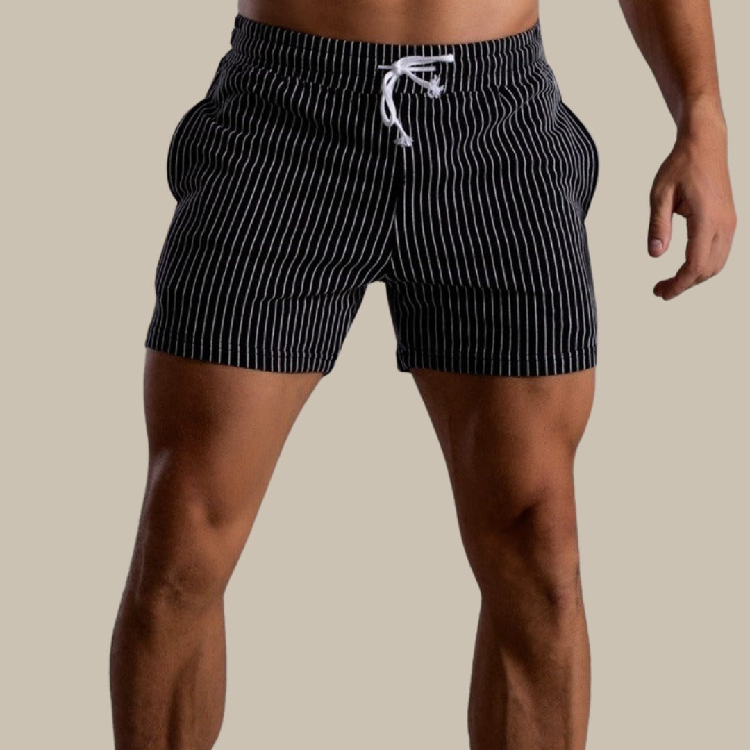 Orion | Gestreifte Shorts für Herren mit schmaler Passform und mittlerem Bund