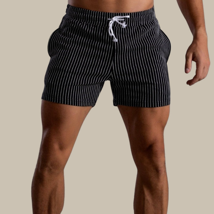 Orion | Gestreifte Shorts für Herren mit schmaler Passform und mittlerem Bund