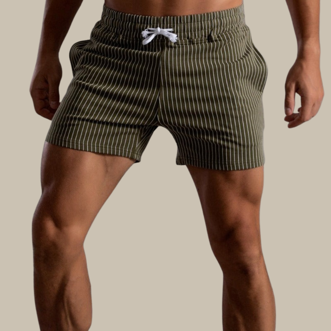 Orion | Gestreifte Shorts für Herren mit schmaler Passform und mittlerem Bund