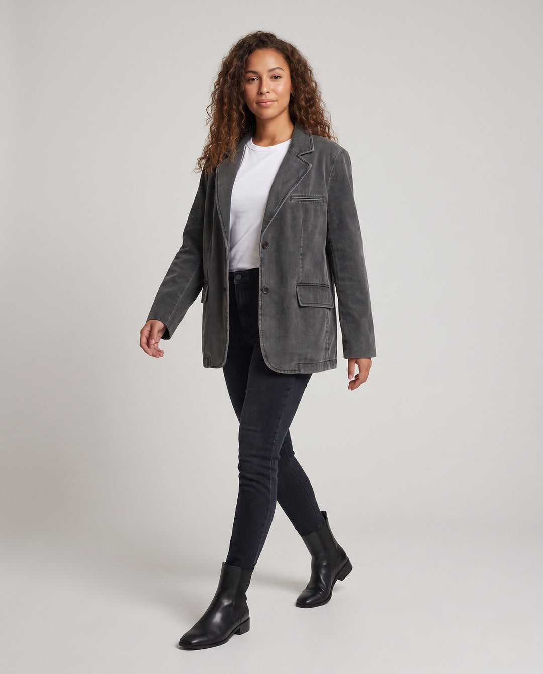 Damen Blazer mit Reverskragen, Taschen und Knöpfen