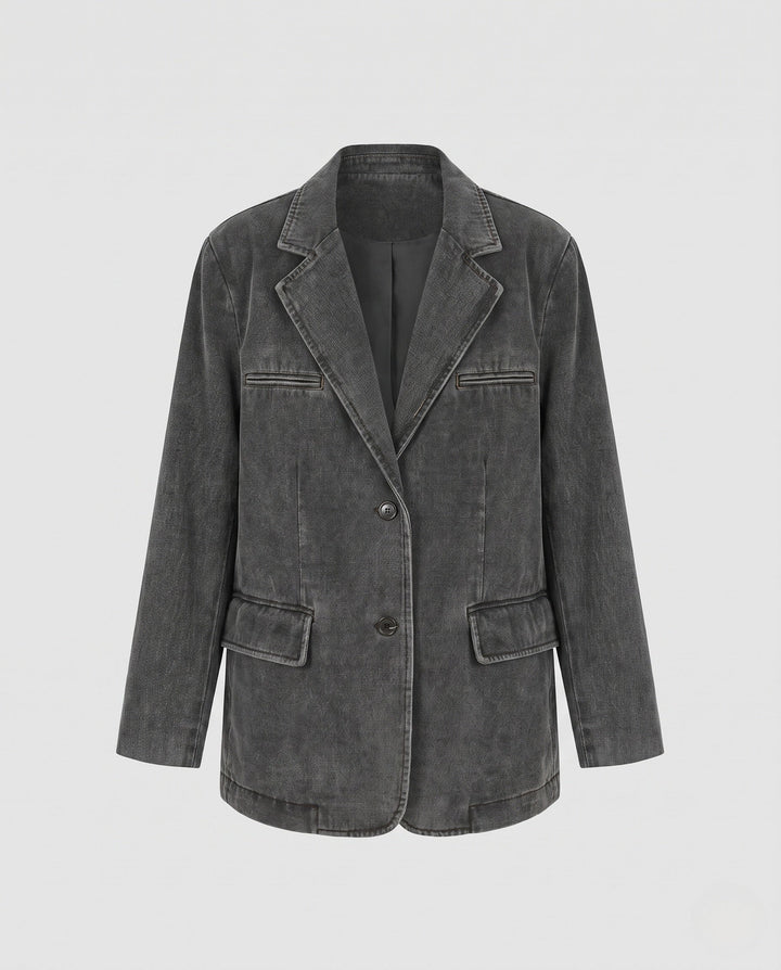 Damen Blazer mit Reverskragen, Taschen und Knöpfen