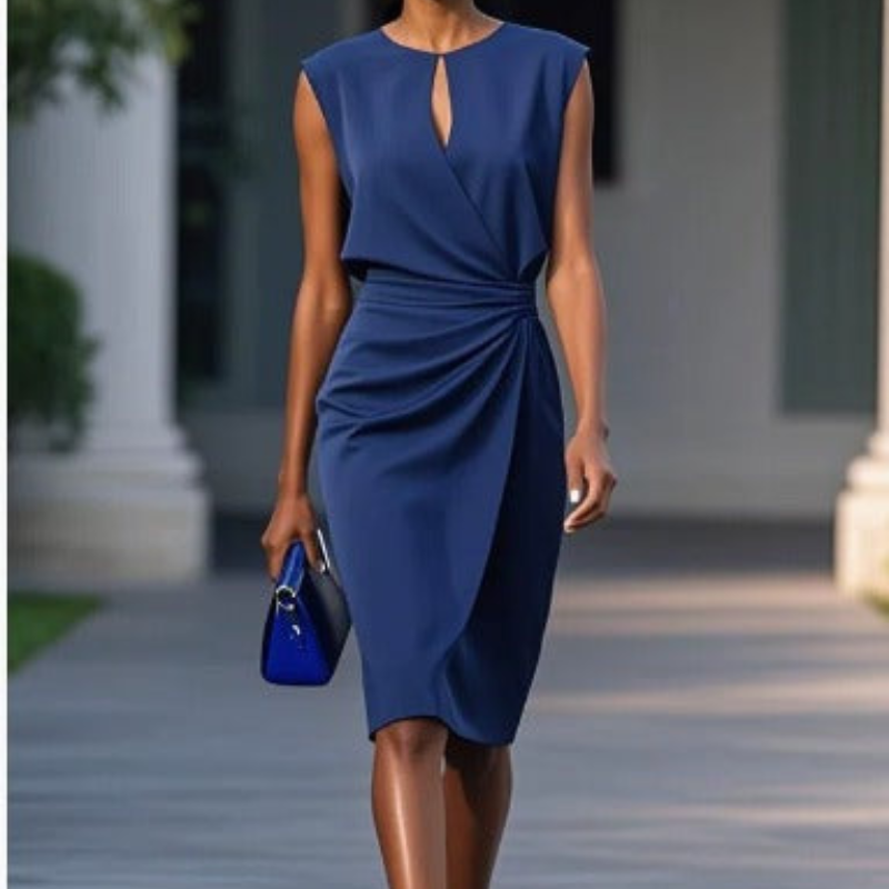 Erna | Elegantes Kleid für Damen mit Rundhalsausschnitt