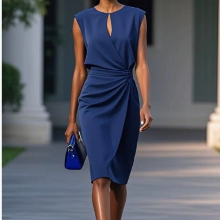 Erna | Elegantes Kleid für Damen mit Rundhalsausschnitt