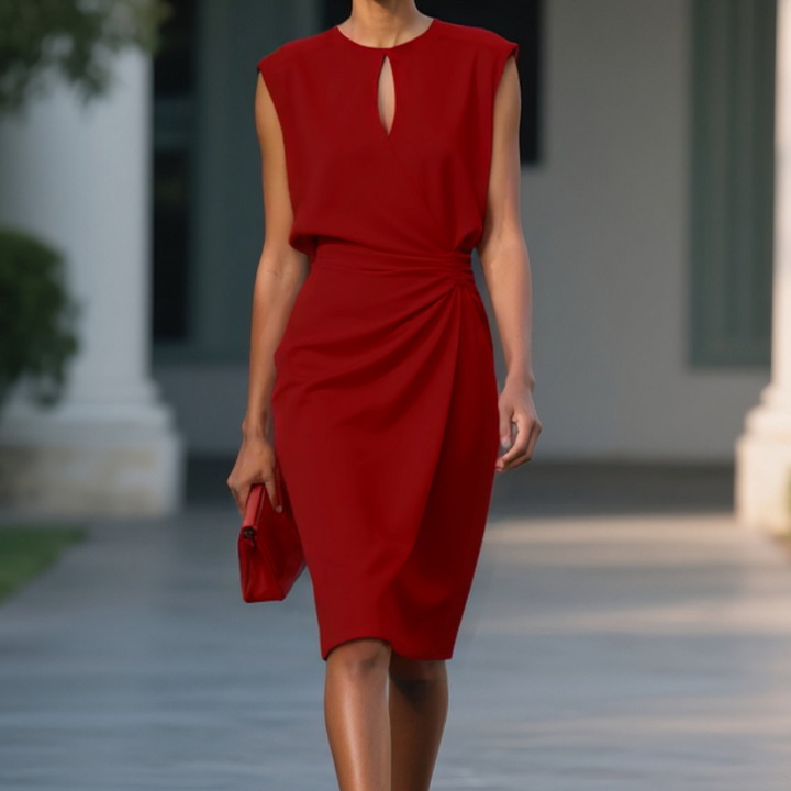 Erna | Elegantes Kleid für Damen mit Rundhalsausschnitt