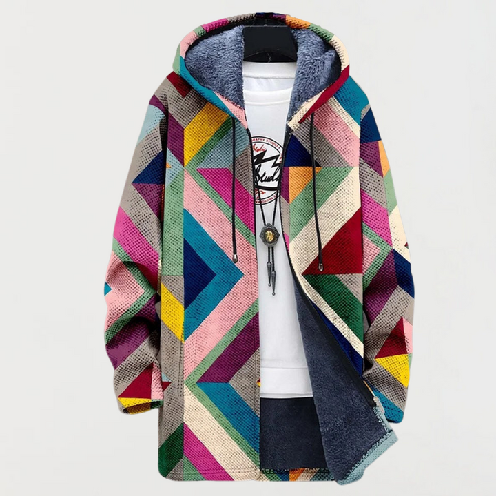 Zara | Geometrischer Kunst Hoodie mit Kapuze und langen Ärmeln