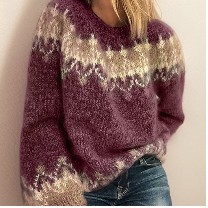 Isabelle | Eleganter und Bequemer Jacquard-Pullover für Damen