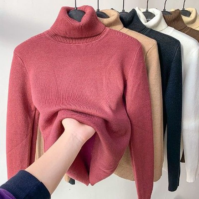 Leonie | Beigefarbener Rollkragenpullover für Damen mit Futter