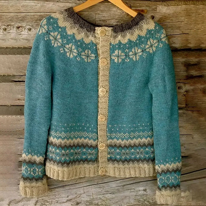 Bianca | Klassischer Damen-Cardigan mit Rundhalsausschnitt und langen Ärmeln