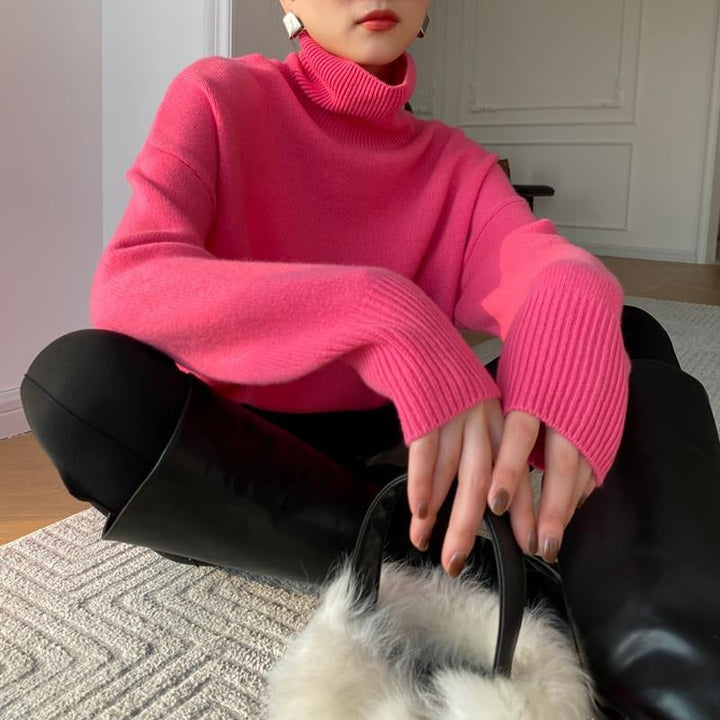 Damen Rollkragenpullover mit langen Ärmeln