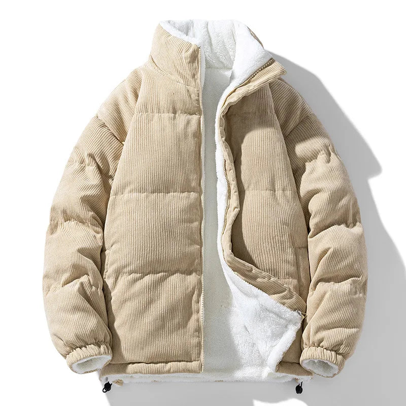 Premium Cord-Jacke für Herren mit Rollkragen und langen Ärmeln