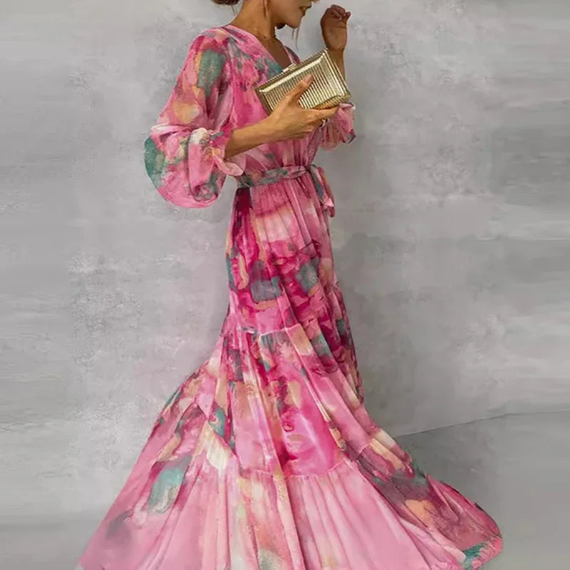 Grace | Elegantes Florales Handgemachtes Maxikleid für Damen