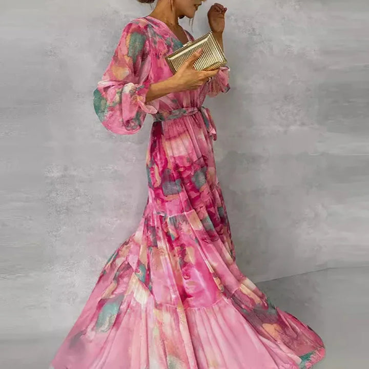 Grace | Elegantes Florales Handgemachtes Maxikleid für Damen