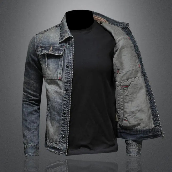 Manfred | Retro-Denimjacke für Herren mit langen Ärmeln