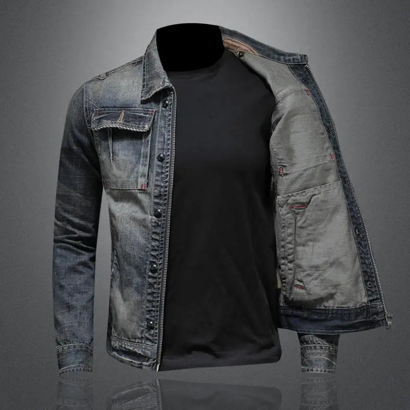 Francesco | Retro Denim Jacke für Herren mit langen Ärmeln