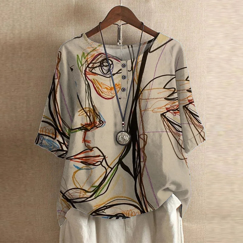 Anya | Retro-inspirierte Bluse mit Blumenmuster