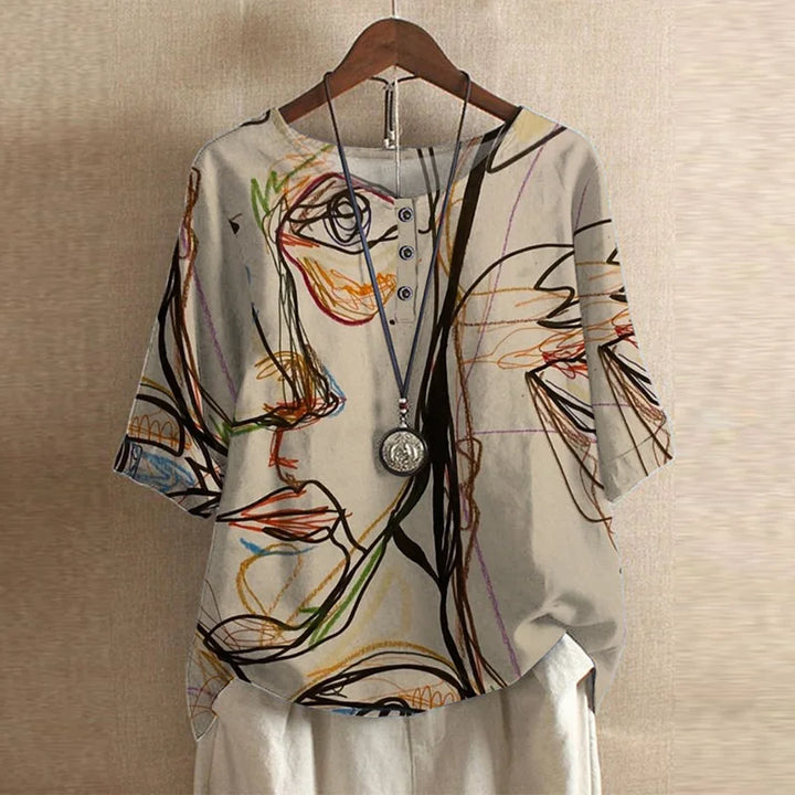 Anya | Retro-inspirierte Bluse mit Blumenmuster