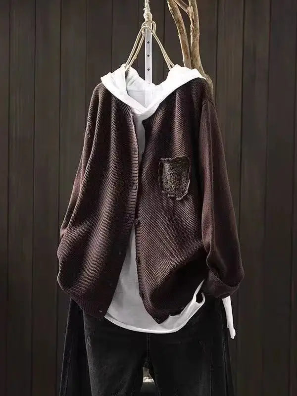 Der Ansley | Gemütlicher Cardigan für Damen mit V-Ausschnitt und langen Ärmeln
