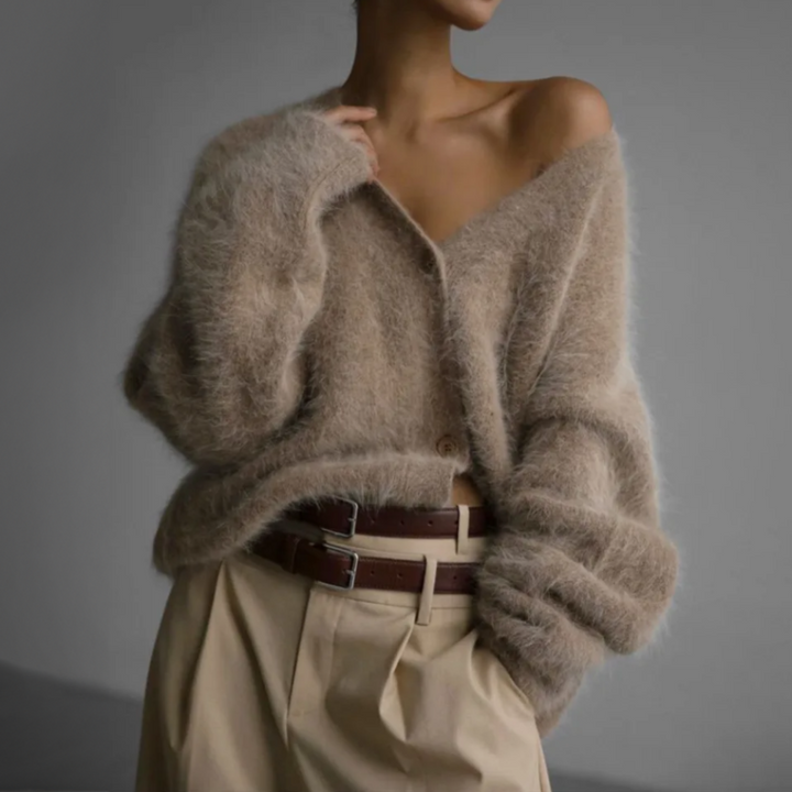 Dahlia | Stilvoller Cardigan für Damen mit V-Ausschnitt und langen Ärmeln