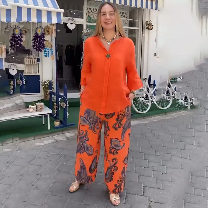 Flavia | Elegantes Boho-Set für Damen mit langen Ärmeln