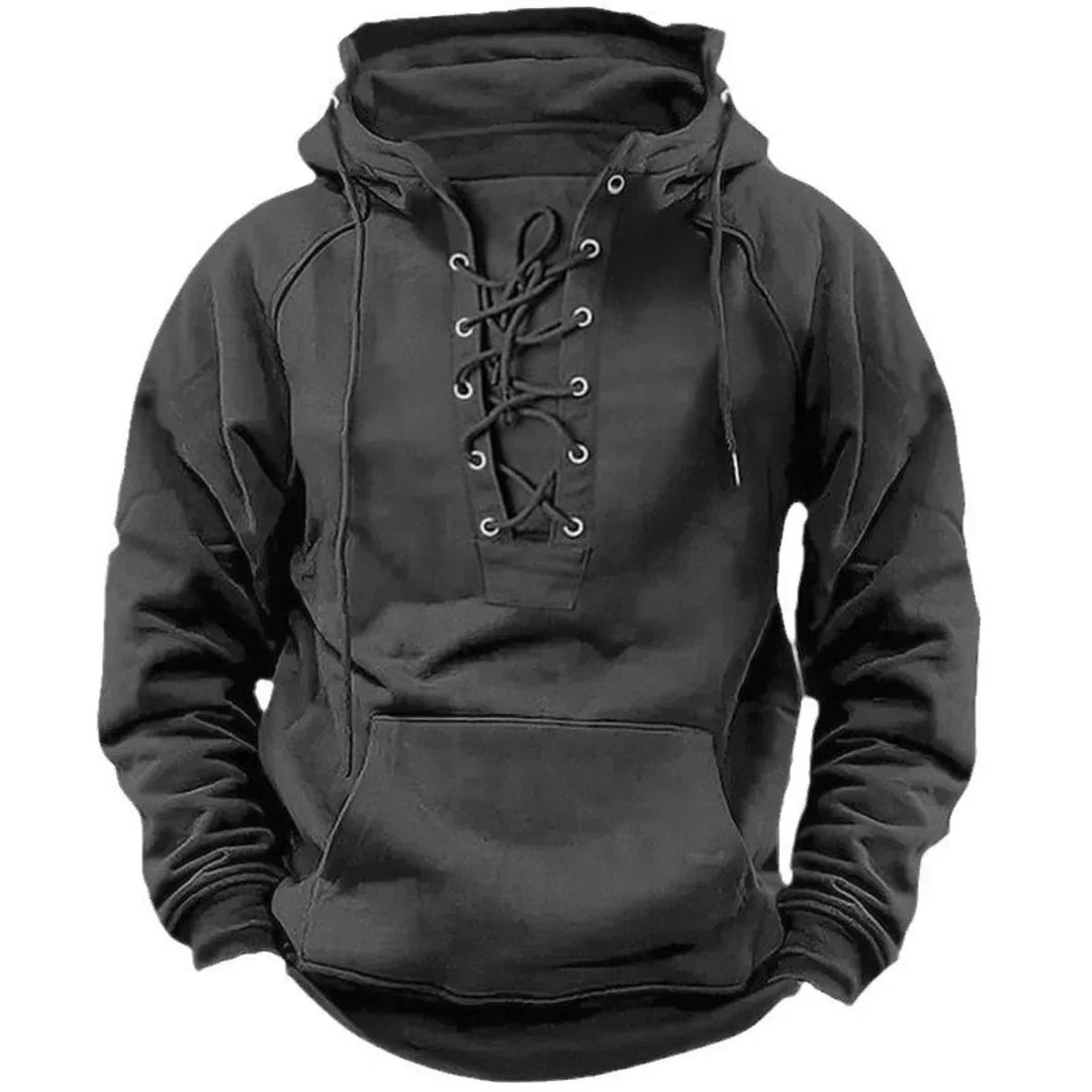 Bastian | Retro Outdoor Komfort-Hoodie für Herren mit Kapuze und langen Ärmeln