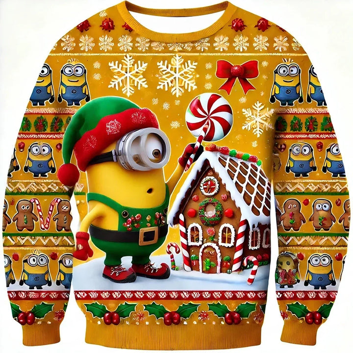 Annika | Weihnachtspulli Pullover für Damen mit Rundhalsausschnitt und langen Ärmeln