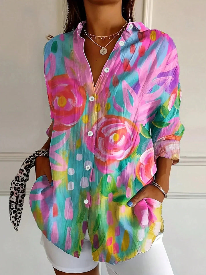 Annika | Bunte Bluse mit verspieltem Druck und Sternenmuster