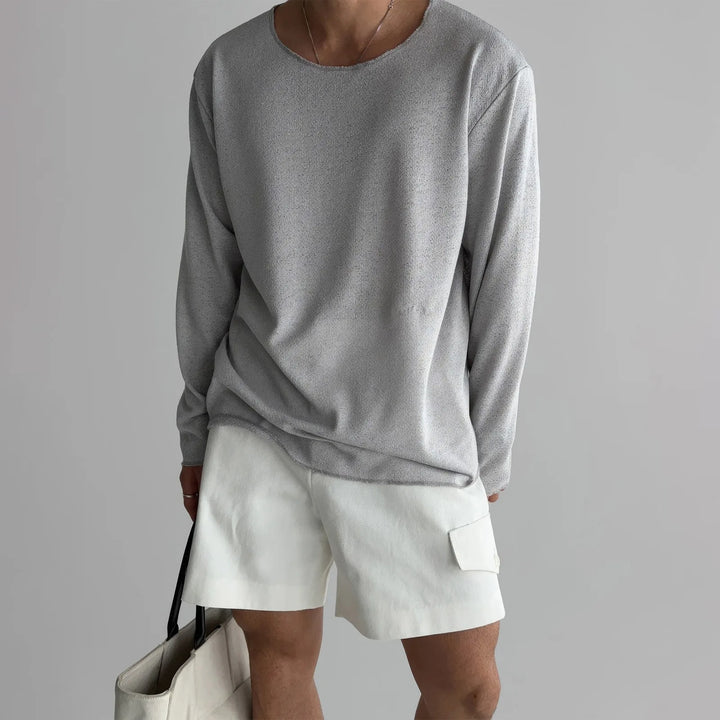 CloudComfort | Hohles Strick-T-Shirt für Herren mit Rundhalsausschnitt