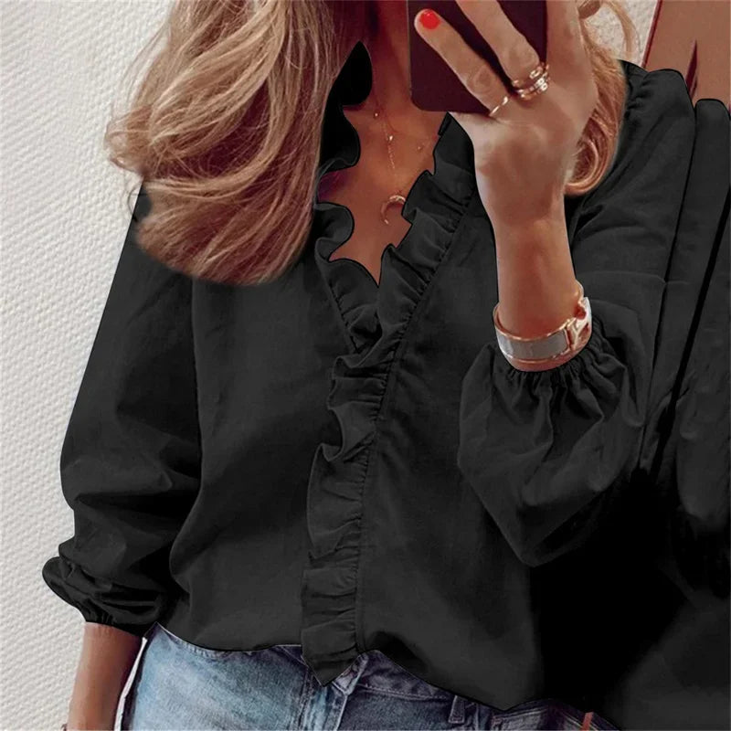 Enola | Feminin Bluse mit verspielten Rüschen