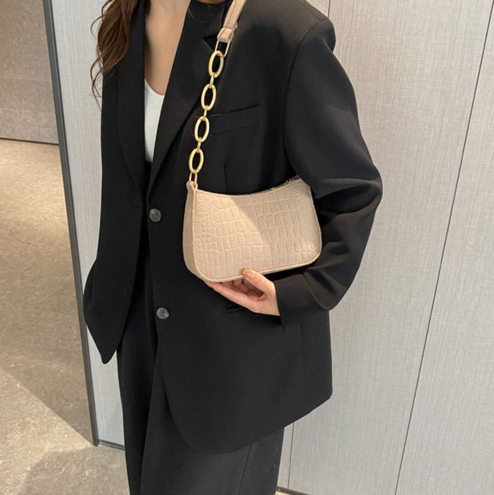 Magnella | Elegante Schultertasche im Krokodil-Präge-Design für Damen