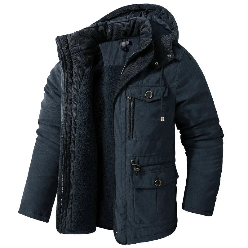Liam | Herren Parka mit Taschen und Kapuze