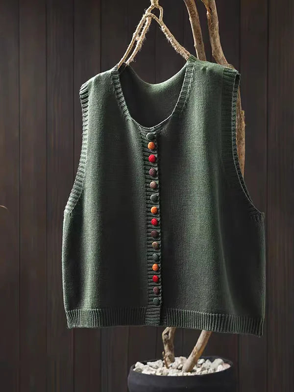 Die Rosalie | Strickweste mit Rundhalsausschnitt und langen Ärmeln