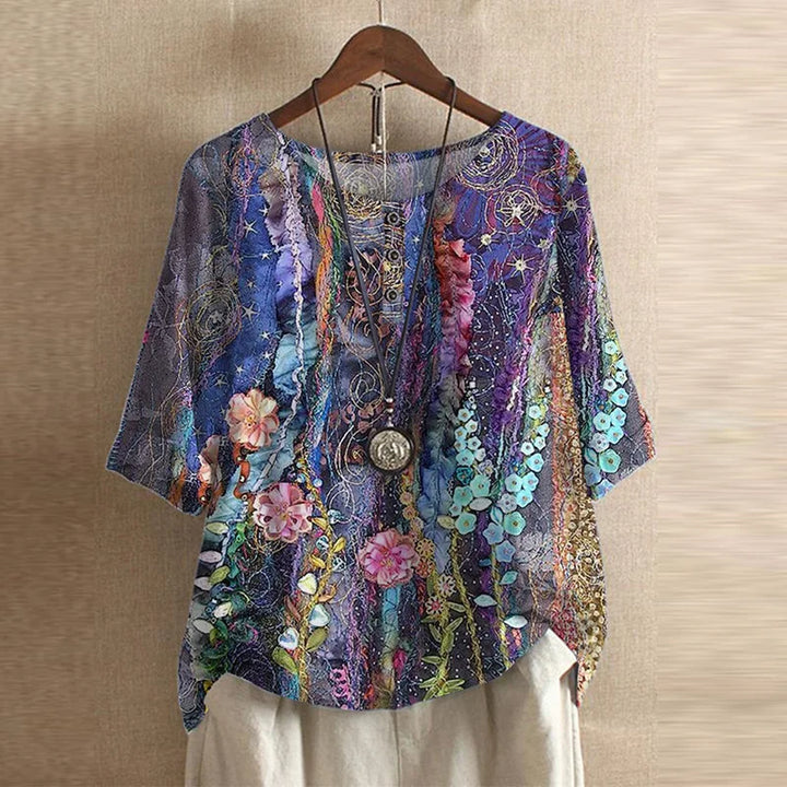 Anya | Retro-inspirierte Bluse mit Blumenmuster