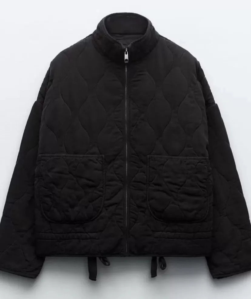 Zara | Vintage Steppjacke für Damen mit Stehkragen und langen Ärmeln